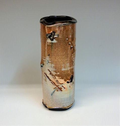 Click to view detail for #230766 Raku Glitter Pot $79